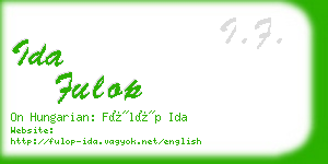 ida fulop business card