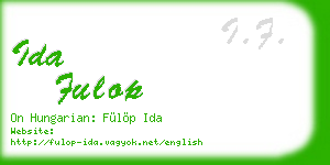 ida fulop business card
